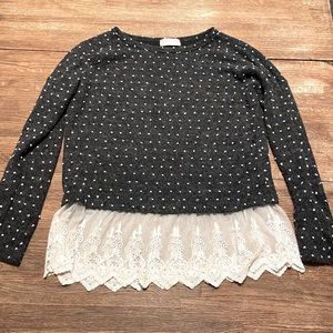 Altar’d State Sweater with Lace Trim